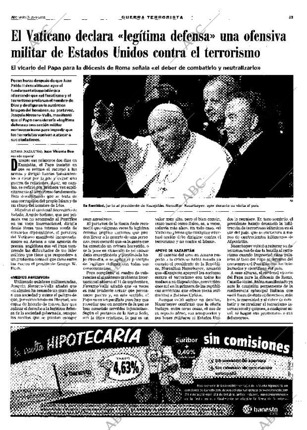 ABC MADRID 25-09-2001 página 23
