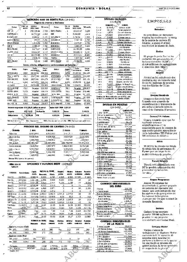 ABC MADRID 25-09-2001 página 62