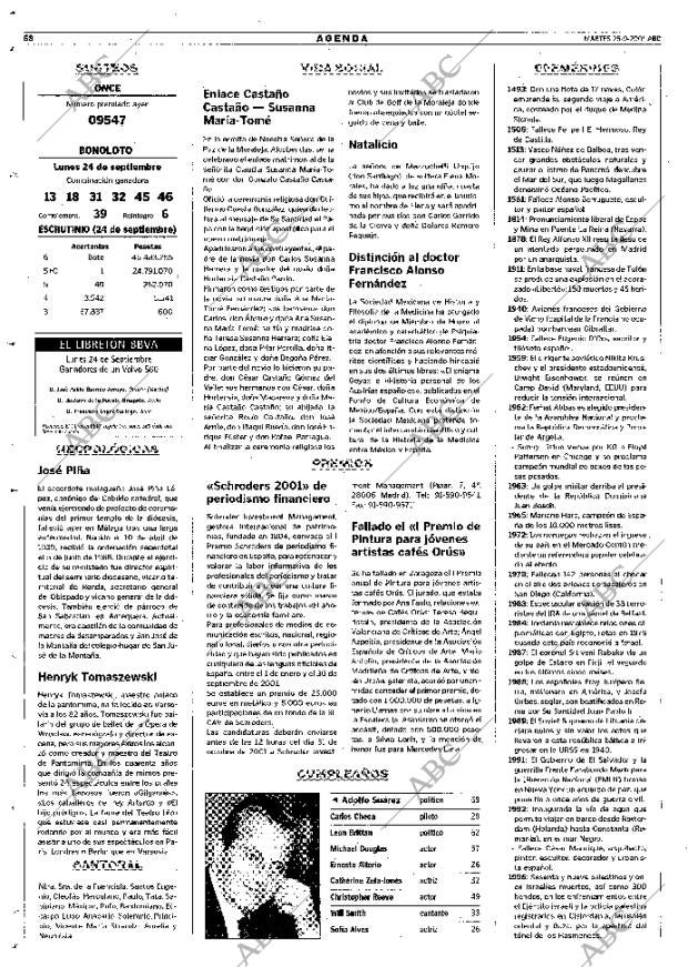 ABC MADRID 25-09-2001 página 68