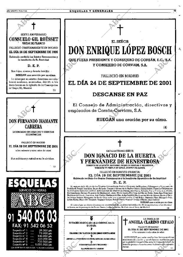 ABC MADRID 25-09-2001 página 71