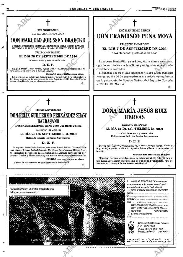 ABC MADRID 25-09-2001 página 74