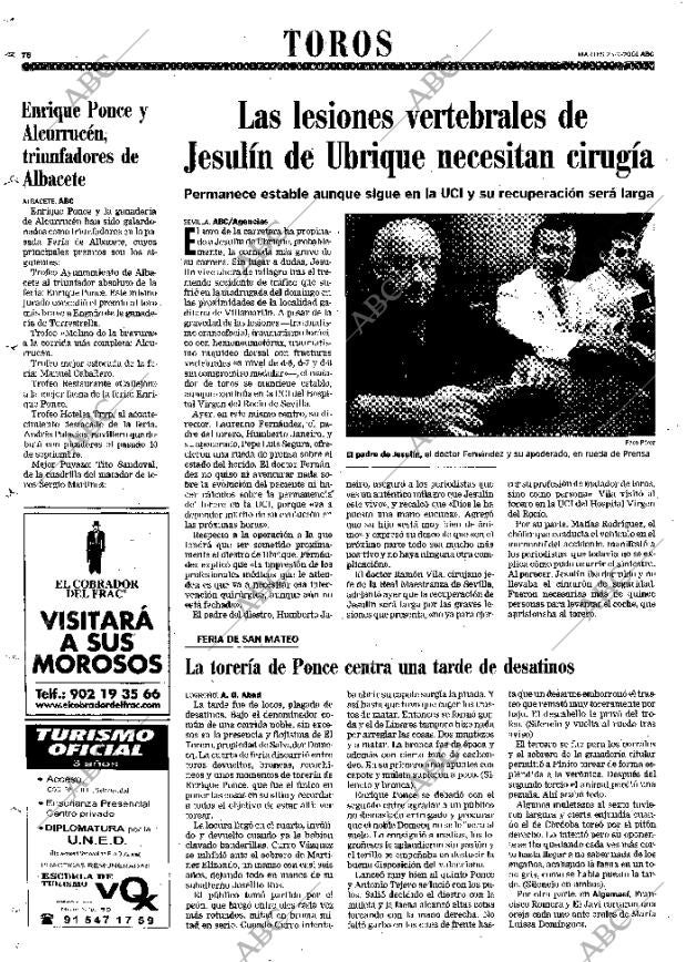 ABC MADRID 25-09-2001 página 76