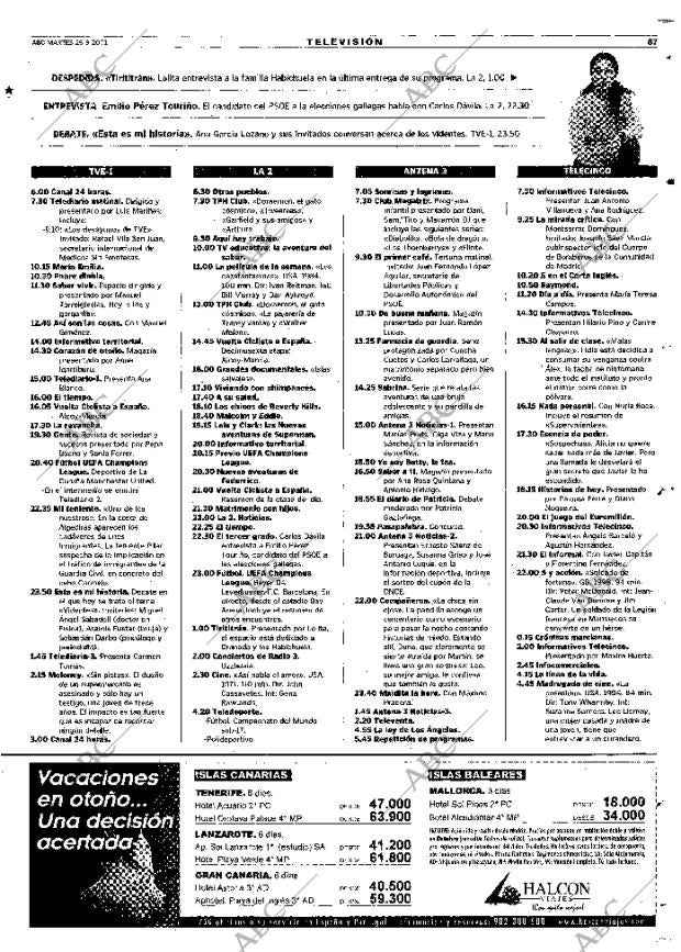 ABC MADRID 25-09-2001 página 87
