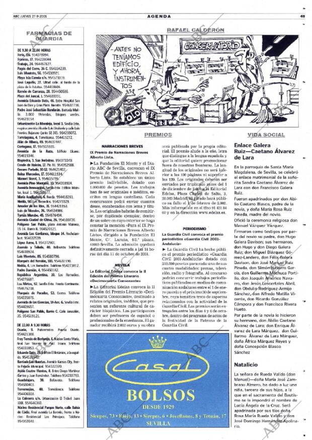 ABC SEVILLA 27-09-2001 página 49