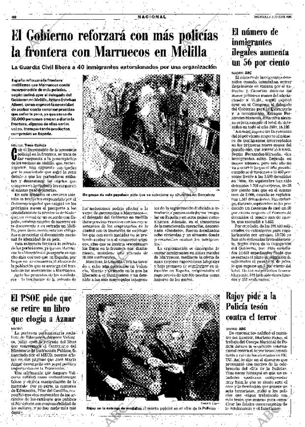 ABC MADRID 03-10-2001 página 40