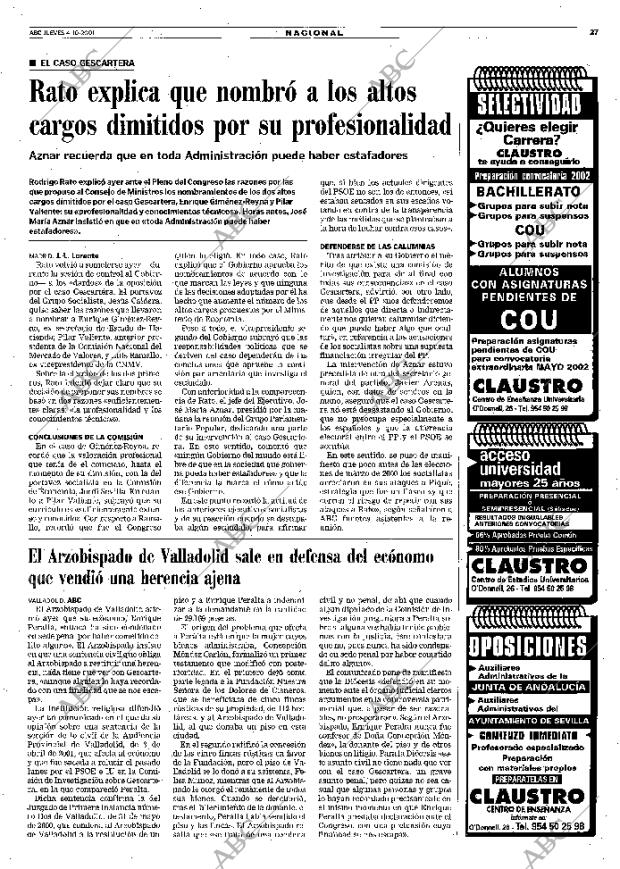 ABC SEVILLA 04-10-2001 página 27