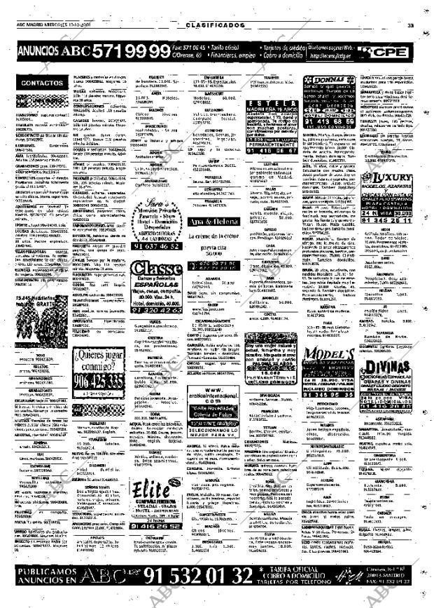ABC MADRID 10-10-2001 página 121