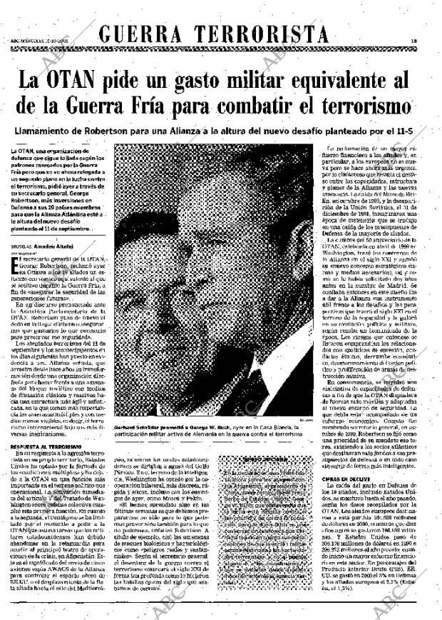 ABC MADRID 10-10-2001 página 19