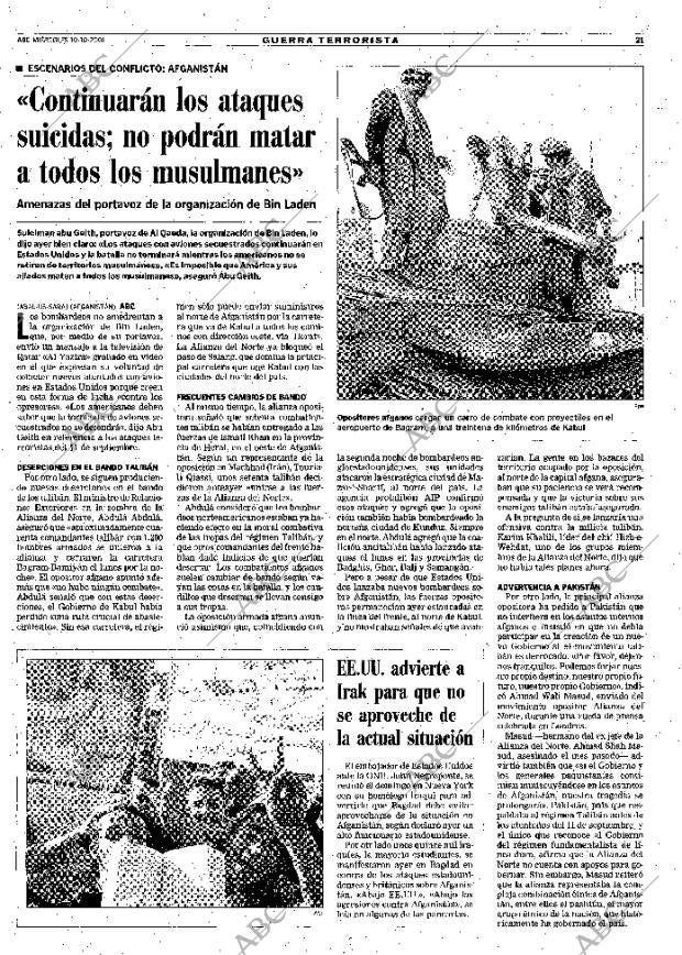 ABC MADRID 10-10-2001 página 21