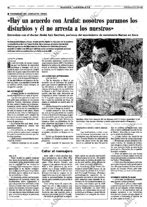 ABC MADRID 10-10-2001 página 26