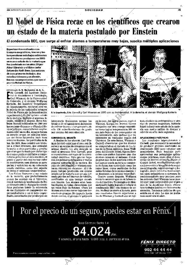 ABC MADRID 10-10-2001 página 45