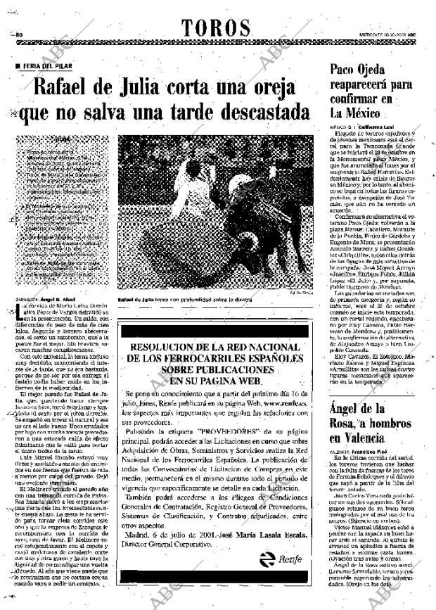 ABC MADRID 10-10-2001 página 80