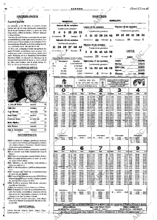 ABC MADRID 21-10-2001 página 66
