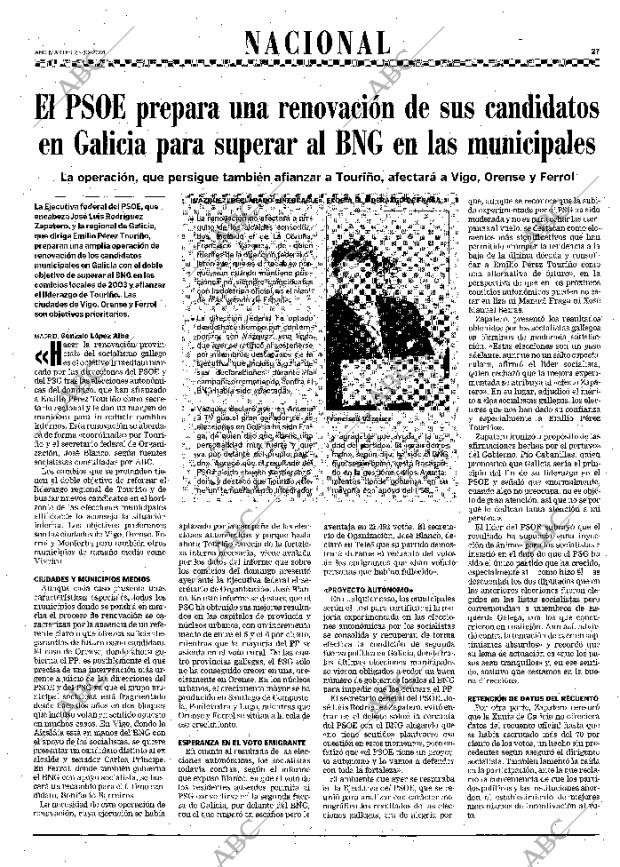 ABC SEVILLA 23-10-2001 página 27