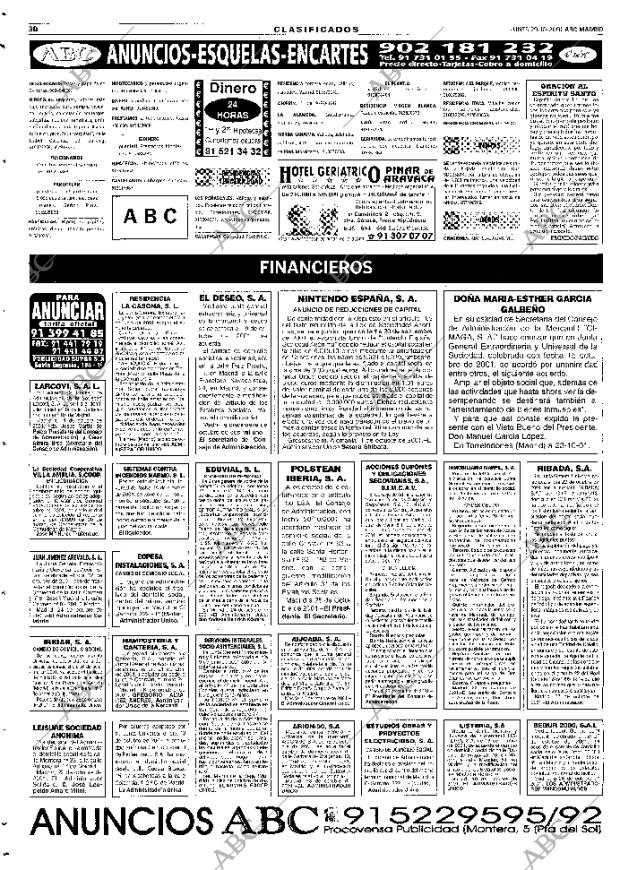ABC MADRID 29-10-2001 página 118