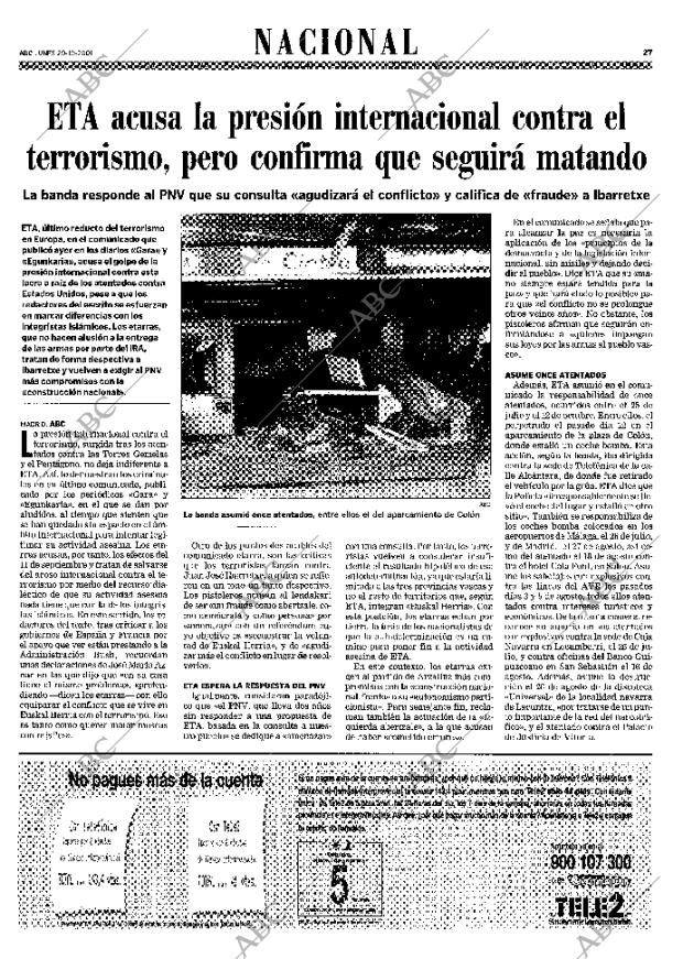 ABC MADRID 29-10-2001 página 27