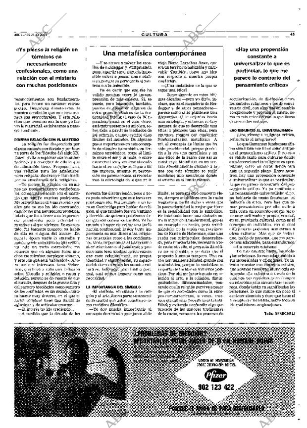 ABC MADRID 29-10-2001 página 45