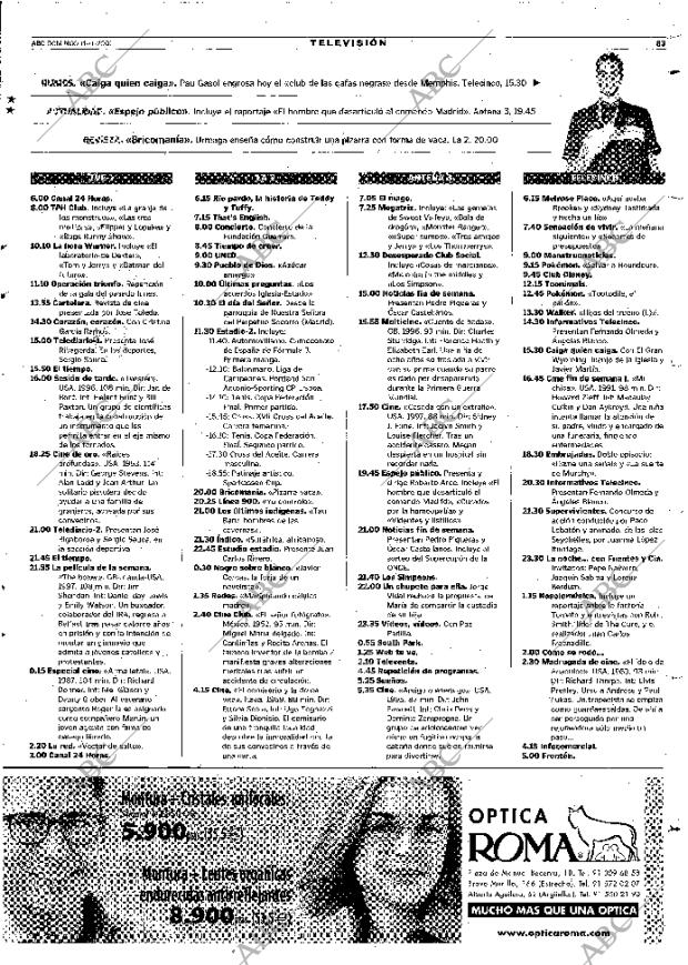 ABC MADRID 11-11-2001 página 83