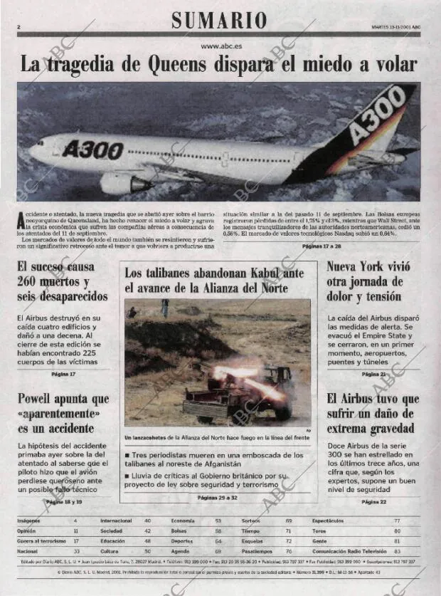 ABC MADRID 13-11-2001 página 2