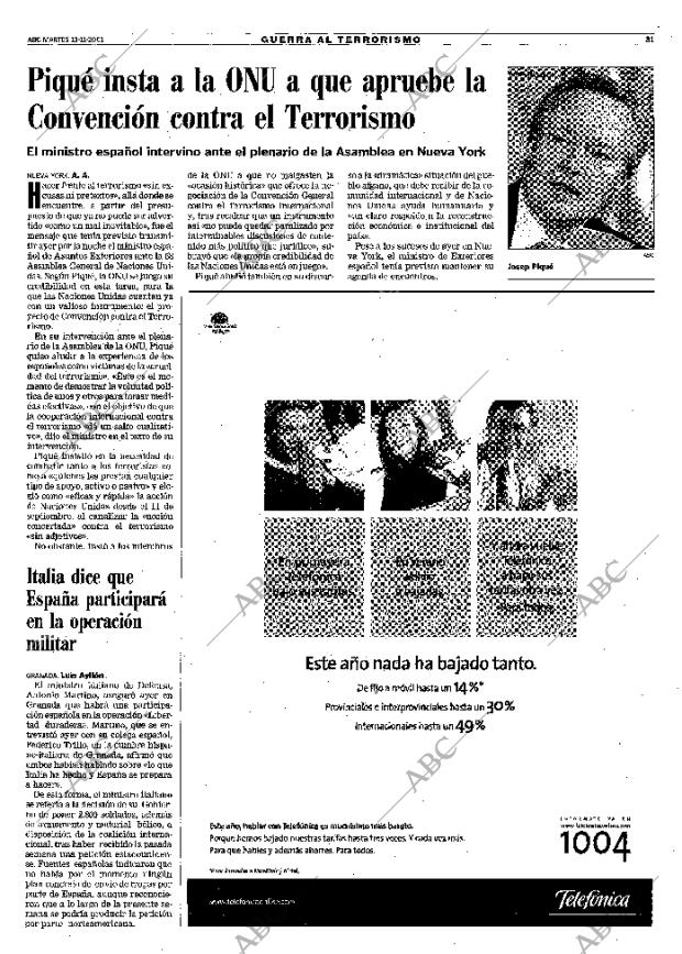 ABC MADRID 13-11-2001 página 31