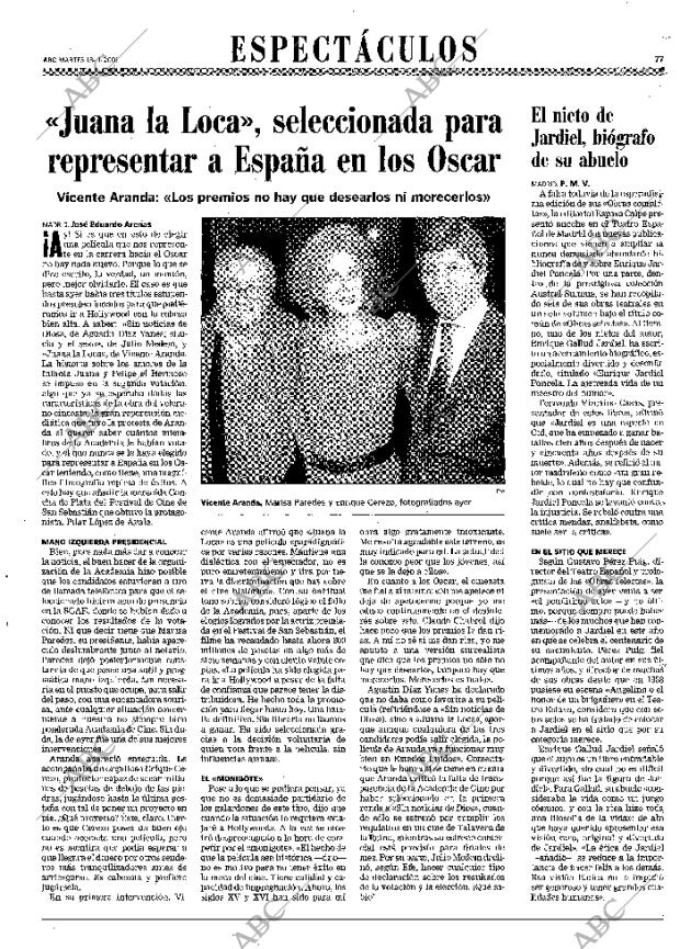 ABC MADRID 13-11-2001 página 77