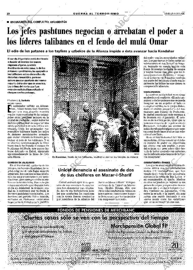 ABC MADRID 15-11-2001 página 20