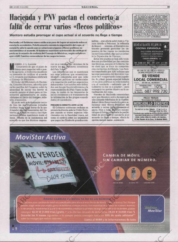 ABC MADRID 15-11-2001 página 39