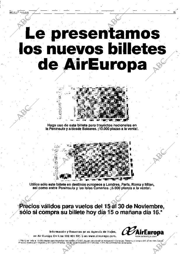 ABC MADRID 15-11-2001 página 71