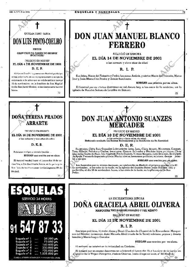 ABC MADRID 15-11-2001 página 75