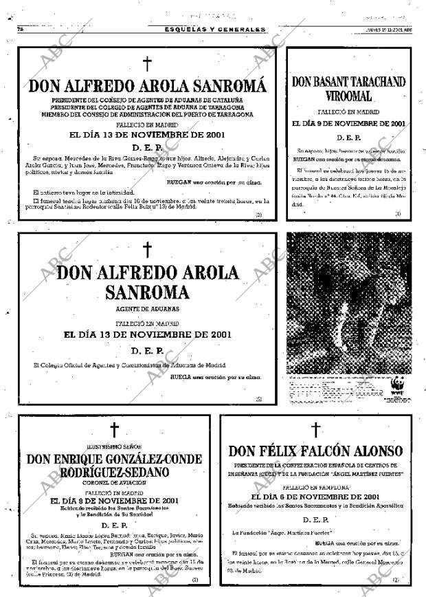 ABC MADRID 15-11-2001 página 78