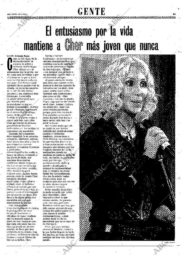 ABC MADRID 15-11-2001 página 83