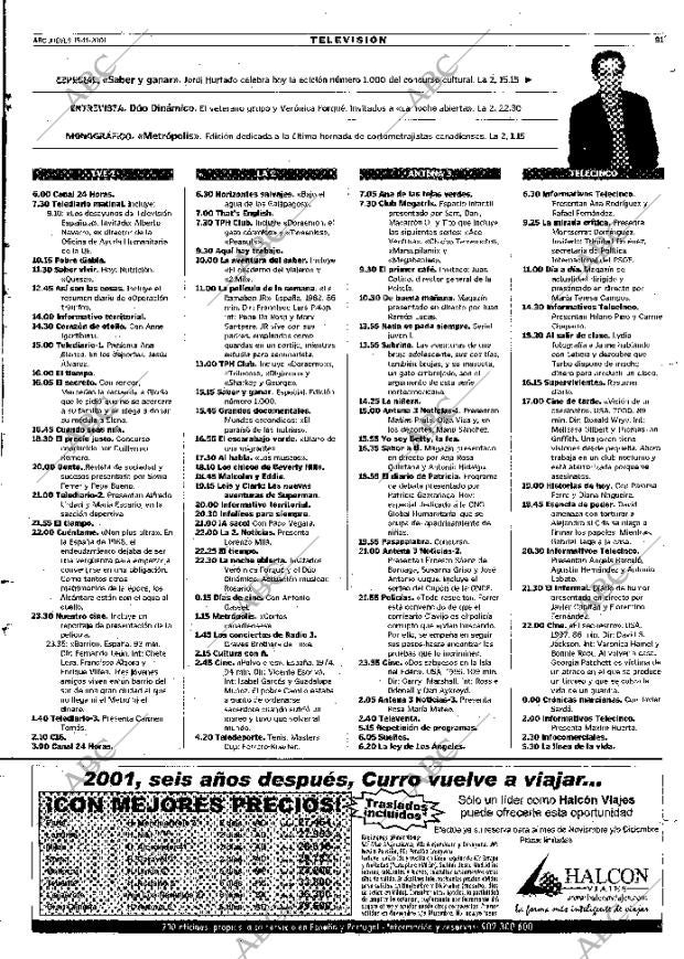 ABC MADRID 15-11-2001 página 91