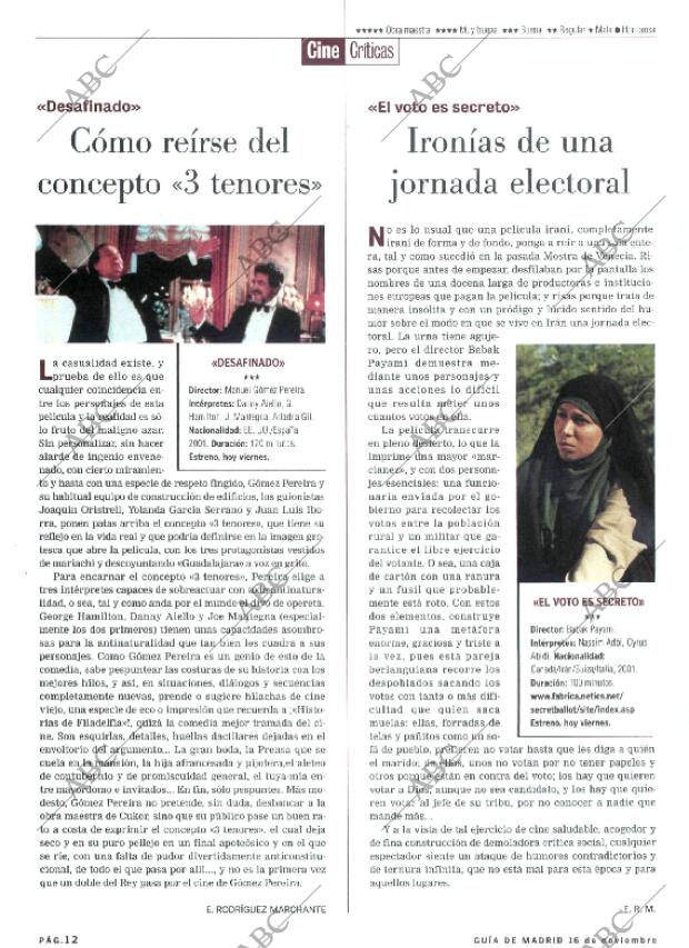 ABC MADRID 16-11-2001 página 136