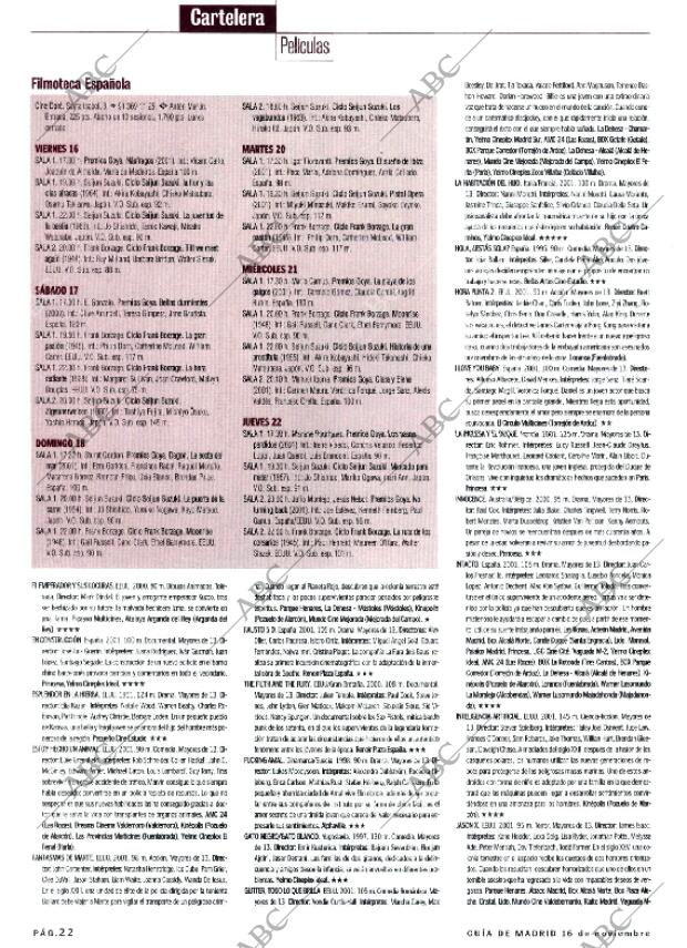 ABC MADRID 16-11-2001 página 146