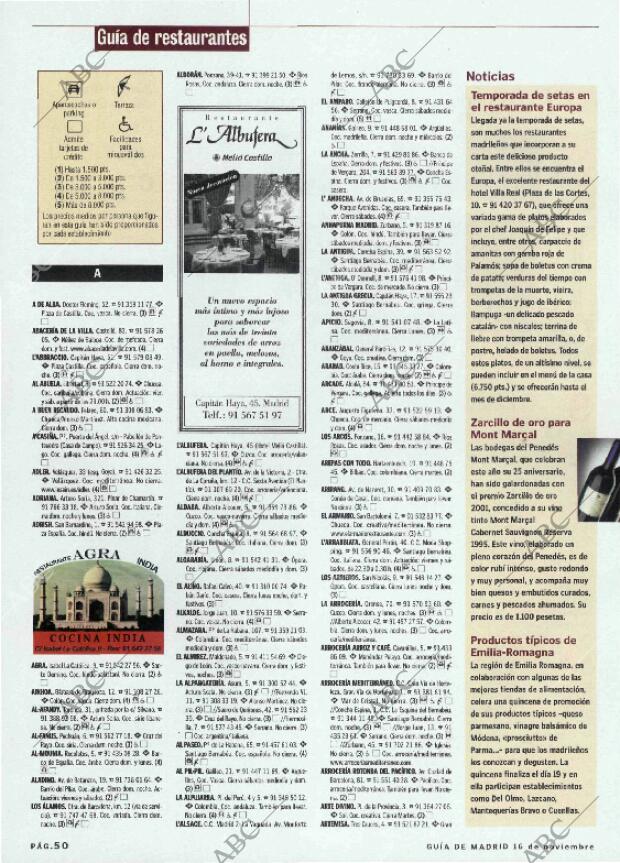 ABC MADRID 16-11-2001 página 174