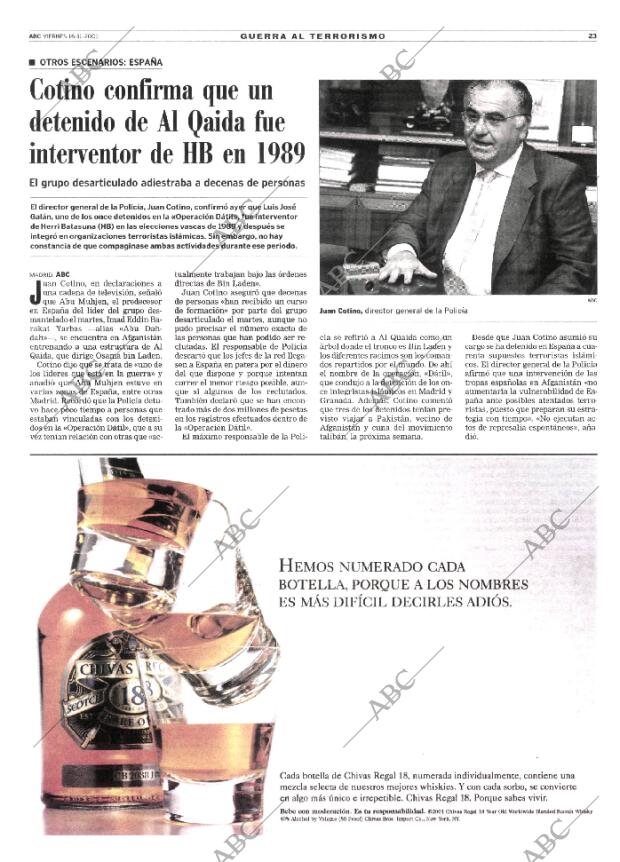 ABC MADRID 16-11-2001 página 23
