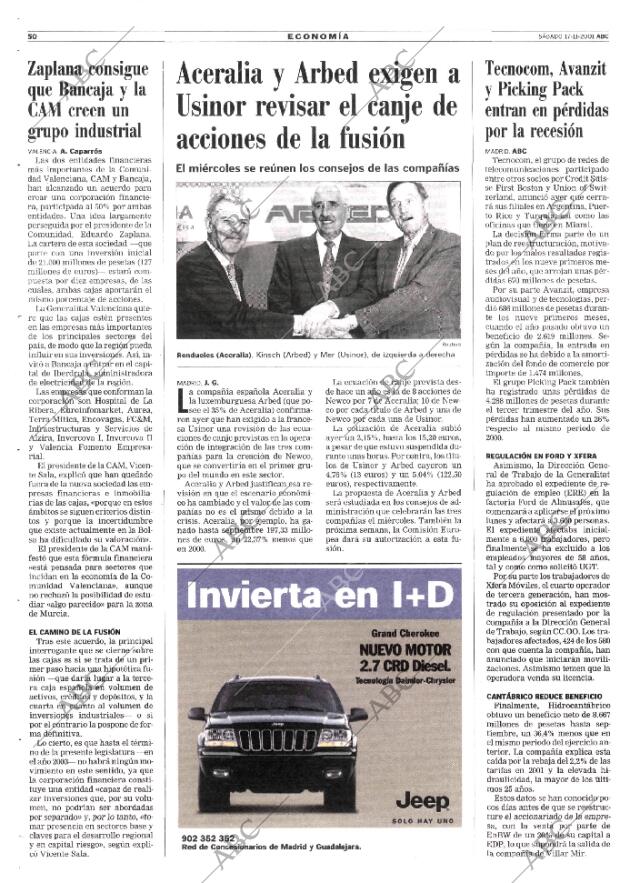 ABC MADRID 17-11-2001 página 50