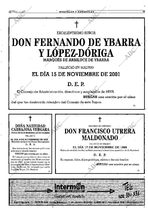 ABC MADRID 17-11-2001 página 65