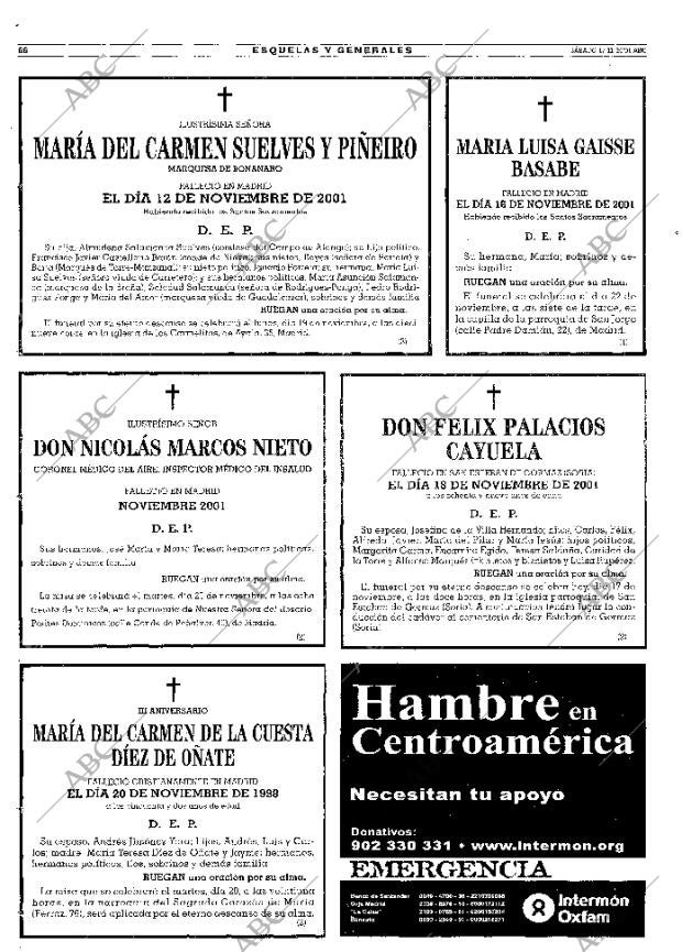 ABC MADRID 17-11-2001 página 66