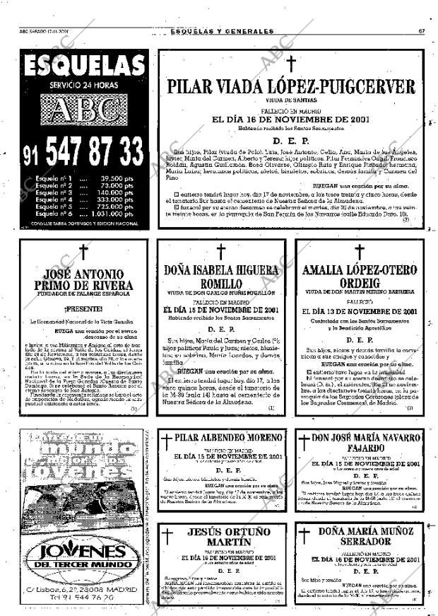 ABC MADRID 17-11-2001 página 67