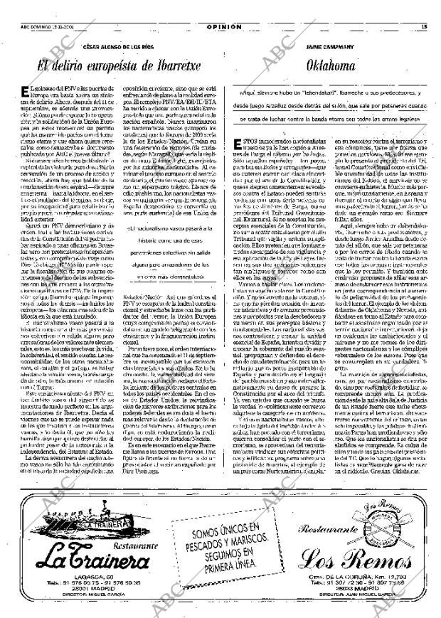 ABC MADRID 18-11-2001 página 15