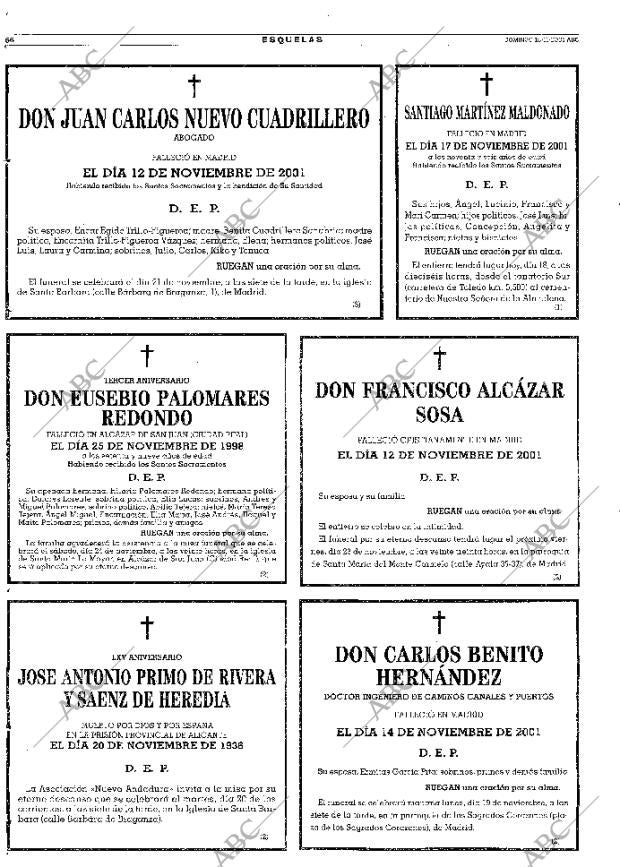ABC MADRID 18-11-2001 página 66