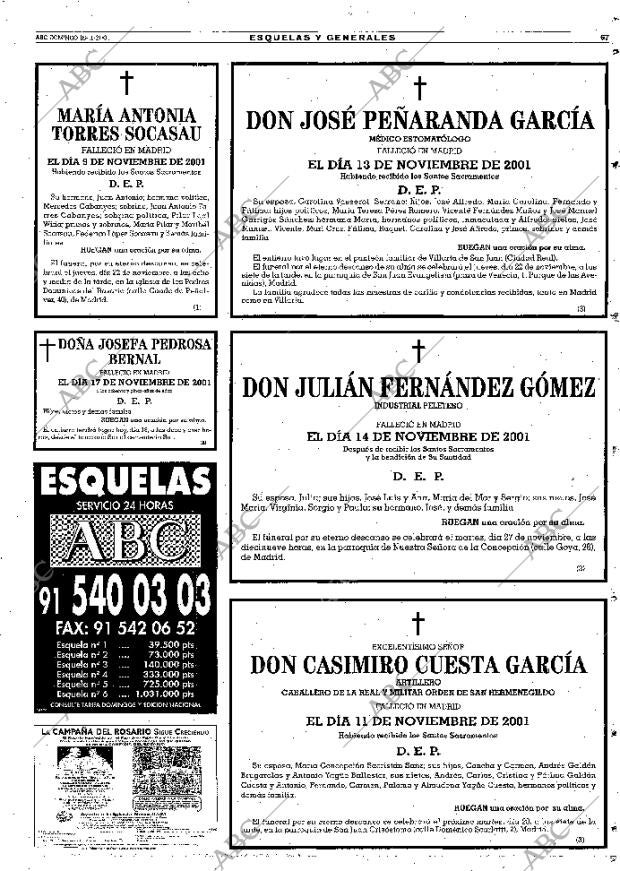 ABC MADRID 18-11-2001 página 67