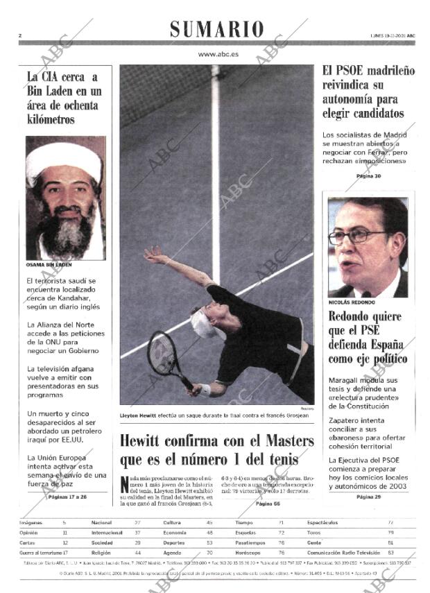 ABC MADRID 19-11-2001 página 2