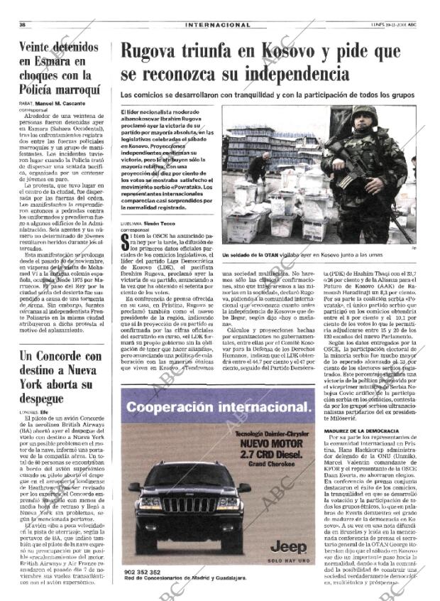 ABC MADRID 19-11-2001 página 38