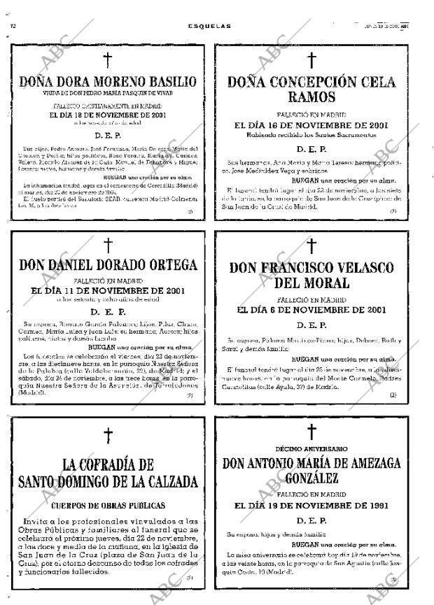 ABC MADRID 19-11-2001 página 72