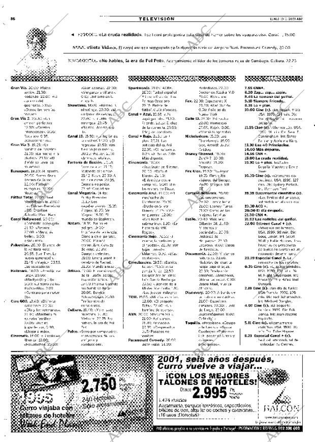 ABC MADRID 19-11-2001 página 86
