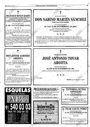 ABC MADRID 20-11-2001 página 71