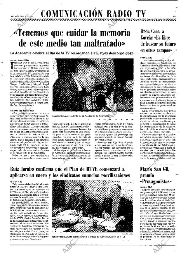 ABC MADRID 21-11-2001 página 83