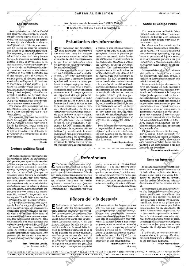 ABC MADRID 24-11-2001 página 12